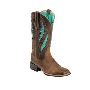 Ariat Women's Brown and Teal Western Boots